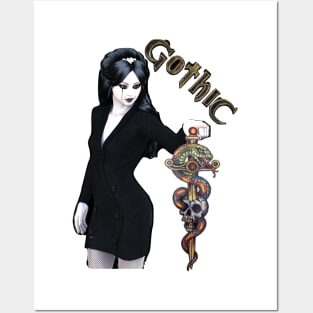 Gothic Girl Stick Posters and Art